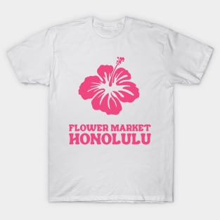 pink and yellow hibiscus flower market honolulu T-Shirt